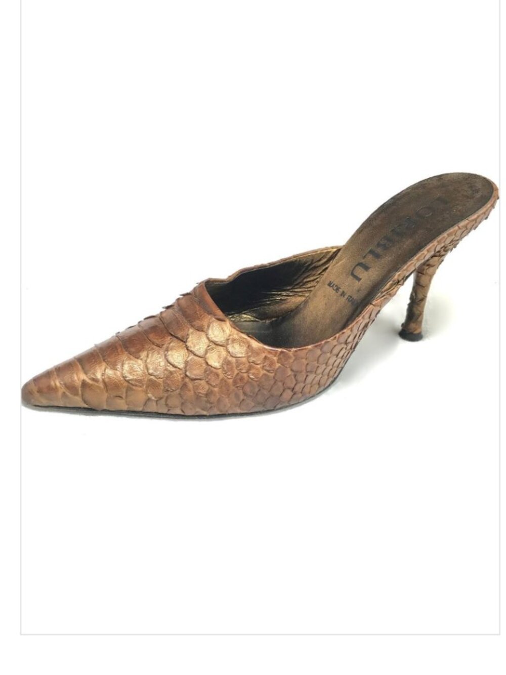 Loriblu Italian GENUINE Pearlized Python MULES